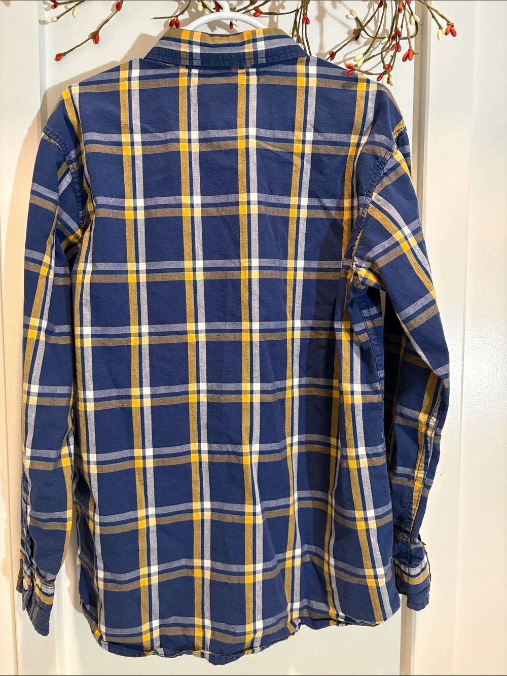Old Navy Blue and Yellow Plaid Button-Down Shirt